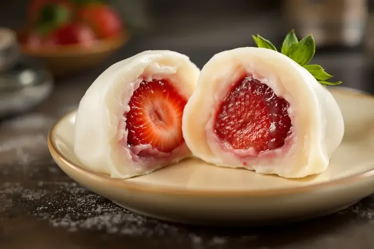 自制草莓大福-花生影院美食日常